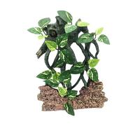 BLWOTMOR Plante d'angle Décorative pour Reptiles, en Résine, avec Branches et Feuilles Ornementales, pour Aquariums et Terrariums D'intérieur, Tacheté de Roche