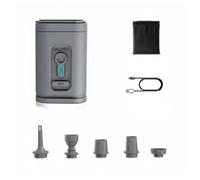 BLWOTMOR Pompe à Air Portable Compresseur Électrique Mini Gonfleur Aspirateur USB Rechargeable avec Affichage et Lumière Optionnelle Adaptée au Camping Nocturne Domicile Atelier, Array, Gris Fumée