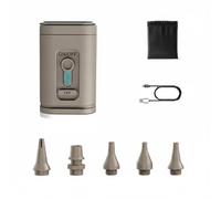 BLWOTMOR Pompe à Air Portable Compresseur Électrique Mini Gonfleur Aspirateur USB Rechargeable avec Affichage et Lumière Optionnelle Adaptée au Camping Nocturne Domicile Atelier, Array, Kaki