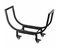 BLWOTMOR Range Bûches de Cheminée Support Porte-bûches Étagère Porte-bois Structure Courbée Stable en Acier Carbone Portable pour Bois Fendu Adapté au, Avec Roulettes