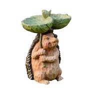 BLWOTMOR Sculpture de Mangeoire à Oiseaux D'extérieur en Résine, Figurine de Collection, Légère et Résistante Aux Intempéries, Idéale pour Une Clôture Ou U, Hérisson 15x10x20cm
