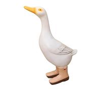 BLWOTMOR Statue de Canard de Jardin, Figurine Animale, Objet de Collection, Sculpture en Résine pour L'extérieur, Idéale pour La Pelouse, Le Balcon, Blanc