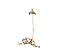 BLWOTMOR Support Assiette en Laiton Porte Plaque Présentoir Socle Courbé Bijoux Objet Décoratif Finition Brillante Dorée Stable, Petit, Support De Tasse En Laiton Avec Nœud Papillon