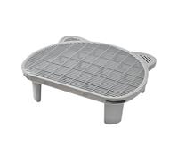 BLWOTMOR Tapis de Litière pour Chat Deux Épaisseurs Piège à Litière Support Antiglisse Rampe Filtrante Intégrée Composition Résistante et Facile D'entre, Gris