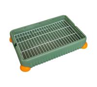 BLWOTMOR Toilettes d'angle avec Grille, Anti-éclaboussures, Litière d'angle pour Lapins, et Rats, L, Vert