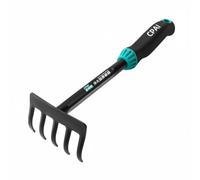 BLWOTMOR Truelle de Jardinage Truelle Pelle Désherbeur Transplantoir en Acier Carbone Forgé Solide pour Creuser Aérer et Transplanter Poignée, Râteau Bleu 5 Dents