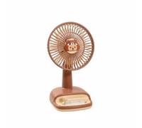 BLWOTMOR Ventilateur de Bureau Portable Mini Silencieux USB C avec Trois Vitesses Réglables et Décor Ludique Brise Ciblée pour Plan de Travail Alimentation, Brown