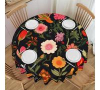 BLWSLC 152,4 cm Ces belles fleurs imprimées Nappe de fête Convient pour les pique-niques, mariages et fêtes