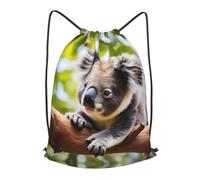 BLWSLC A little koala Sac à dos de sport avec cordon de serrage pour fitness et voyage, noir, Medium