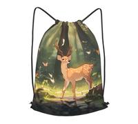BLWSLC Bambi Sac à dos de sport avec cordon de serrage pour fitness et voyage, noir, Small