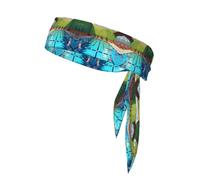 BLWSLC Bandeau de sport à motif flamant rose et piscine absorbant la transpiration, unisexe, convient pour les voyages en plein air et divers sports.