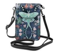 BLWSLC Beau sac à bandoulière en cuir à motif papillon de nuit, adapté pour les voyages, la randonnée, le camping ou une utilisation quotidienne.