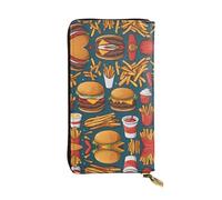 BLWSLC Beaucoup de nourriture savoureuse, longue pochette, portefeuille à fermeture éclair, porte-cartes et sac de rangement portable pour pièces de monnaie de voyage adapté pour les voyages et une