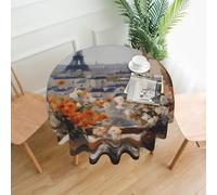 BLWSLC Beautiful Pylons in The Distance Nappe ronde longue décorative imprimée pour cuisine et salle à manger 152,4 cm