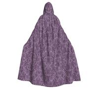 BLWSLC Belle cape à capuche imprimée florale violette pour adulte Convient pour les spectacles et les fêtes