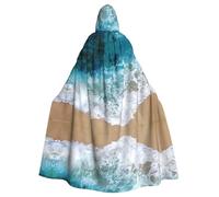 BLWSLC Belle cape à capuche imprimée vagues de l'océan pour adulte Convient pour les spectacles et les fêtes