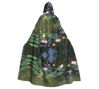 BLWSLC Belle cape à capuche pour adulte avec imprimé fleur de lotus pour Halloween, grande cape à capuche adaptée pour les fêtes de vacances et les spectacles sur scène