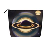 BLWSLC Belle trousse de maquillage à une couche imprimée Saturne, sac de rangement, adapté pour le rangement quotidien, un incontournable pour les voyages d'affaires.