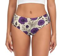 BLWSLC Belles culottes pour femme imprimées de fleurs flottantes, taille basse sans couture, XS à 4XL, s'adapte à tous les types de corps, Noir , S