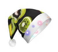 BLWSLC Bonnet de Père Noël lumineux vert kiwi pour adulte adapté pour Noël, Nouvel An et autres fêtes de fin d'année