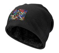 BLWSLC Bonnet de sport de plein air noir dessiné à la main avec motif papillon pour l'hiver, convient pour les voyages, la randonnée et les sports de plein air, Noir , Taille unique