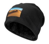 BLWSLC Bonnet noir pour sports de plein air - Dunes de sable dans le désert du Sahara - Bonnet d'hiver en tricot pour voyage, randonnée et sports de plein air, Noir , Taille unique