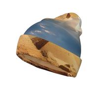 BLWSLC Bonnet tricoté pour adulte - Pyramide égyptienne dans le désert - Chapeau d'hiver chaud - Convient pour la marche, le sport et les voyages - Noir