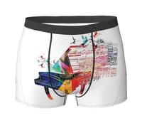 BLWSLC Boxer coloré imprimé clavier de piano, doux, élastique, respirant, séchage rapide et évacuation de l'humidité, Noir , M