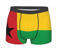 BLWSLC Boxer imprimé drapeau de la Guinée-Bissau pour homme, caleçon boxeur élastique, respirant et confortable, 5 tailles, noir, M grand