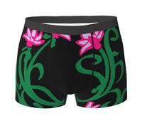 BLWSLC Boxer imprimé fleur de lotus Namaste, doux, élastique, respirant, séchage rapide et évacuation de l'humidité, Noir , XXL