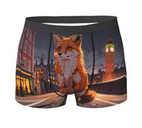 BLWSLC Boxer imprimé Street Red Fox, doux, élastique, respirant, séchage rapide et évacuation de l'humidité, Noir , S