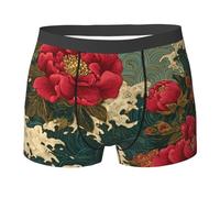 BLWSLC Boxer japonais Ukiyo-e imprimé pour homme - Doux et extensible, parfait pour la maison, les vêtements décontractés et le sport, noir, XX-Large