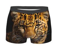 BLWSLC Boxer pour homme imprimé léopard aux yeux profonds Slip élastique respirant et confortable 5 tailles, noir, L (grand)