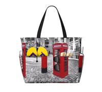 BLWSLC Cabine téléphonique rouge londonienne (1) sac de voyage à motifs, sac à bandoulière de grande capacité, adapté pour les vacances, les voyages et la salle de sport.
