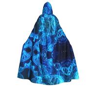 BLWSLC Cape à capuche avec chaîne ADN imprimée photo pour Halloween, costume de scène pour adulte, cape à capuche sans fermeture éclair, convient pour bal masqué, cosplay