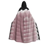 BLWSLC Cape à capuche avec imprimé barbe à papa rose, longue cape, adaptée pour le cosplay, les spectacles sur scène ou les fêtes de vacances.