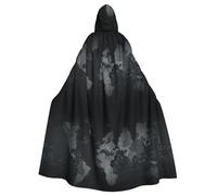 BLWSLC Cape à capuche d'Halloween pour adulte - Imprimé carte du monde - Cape festive à capuche adaptée pour les fêtes de fin d'année