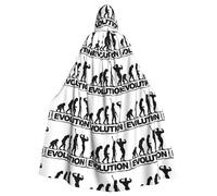 BLWSLC Cape à capuche d'Halloween pour adulte - Imprimé évolution du bodybuilding - Cape festive à capuche adaptée pour les fêtes de fin d'année