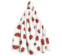 BLWSLC Cape à capuche d'Halloween pour adulte, motif coccinelles, imprimé moucheté infini, cape à capuche festive adaptée pour les fêtes et le cosplay