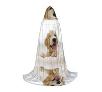 BLWSLC Cape à capuche Golden Retriever Puppies pour adolescent - Taille L - Pour cosplay, déguisement et fête de vacances