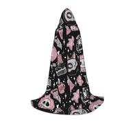 BLWSLC Cape à capuche Halloween avec motif citrouille et chat pour adolescent, taille L, pour cosplay, déguisement et fête de vacances