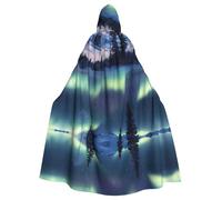 BLWSLC Cape à capuche imprimée Aurore verte pour adulte (2) - Cape à capuche pour fête d'Halloween - Convient pour les fêtes festives et les spectacles sur scène