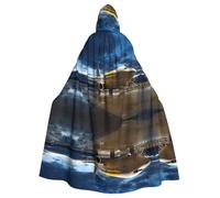 BLWSLC Cape à capuche imprimée avion d'Halloween dans la lumière du soir adaptée pour Halloween fêtes de famille