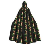 BLWSLC Cape à capuche imprimée cerf regardant au loin, style long, adaptée pour le cosplay, les spectacles sur scène ou les fêtes de vacances.