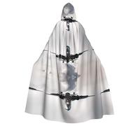 BLWSLC Cape à capuche imprimée d'art d'avion pour adulte, costume de scène, cape à capuche sans fermeture éclair, convient pour bal masqué et cosplay