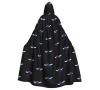 BLWSLC Cape à capuche imprimée Data Mosquito Virus, style long, adaptée pour le cosplay, les spectacles sur scène ou les fêtes de vacances.