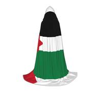 BLWSLC Cape à capuche imprimée drapeau de l'État de Palestine pour adolescents Convient pour les fêtes et les spectacles sur scène Taille M
