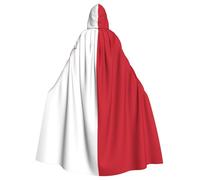 BLWSLC Cape à capuche imprimée drapeau de Malte, longue cape décorative, adaptée pour le cosplay, les spectacles sur scène ou les fêtes de vacances.