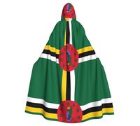 BLWSLC Cape à capuche imprimée drapeau du Commonwealth de Dominique, longue cape décorative, adaptée pour le cosplay, les spectacles sur scène ou les fêtes de vacances.