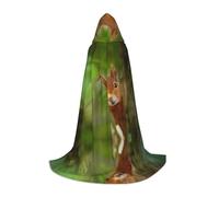 BLWSLC Cape à capuche imprimée écureuil pour adolescent, 3 tailles L, parfaite pour les fêtes de fin d'année et les spectacles sur scène